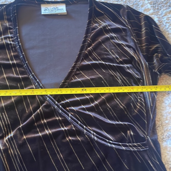 Vintage Velvet Deep V Neck Wrap Front Blouse or Minidress 70’s 80’s vibes - Picture 7 of 14